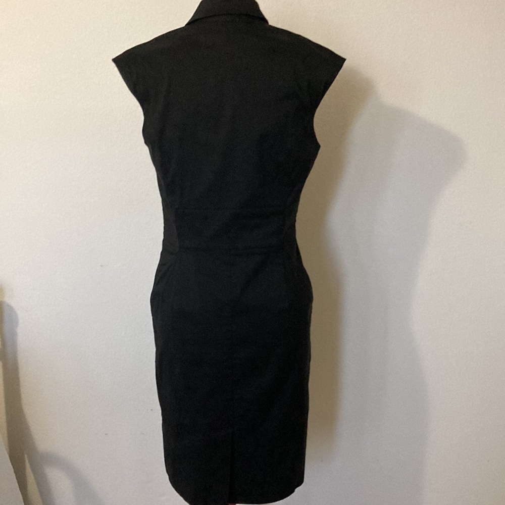 Ann Taylor Women Black collared side zipper Dress Size 4. Fully lined. Pockets. - Picture 2 of 9